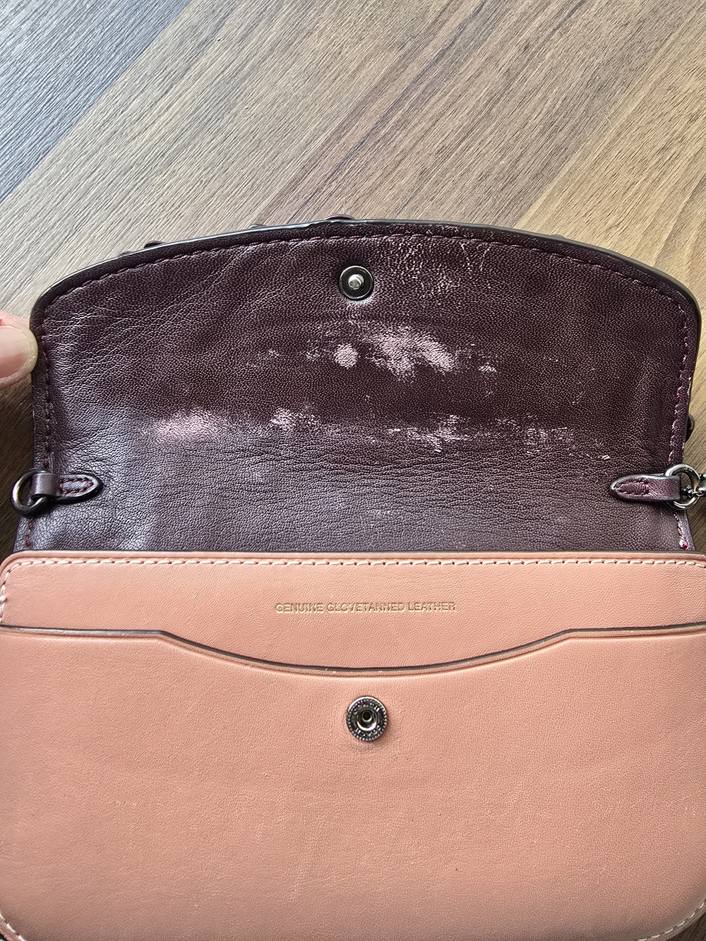 Coach Peach Floral Appliqué Wristlet - Picture 4 of 6